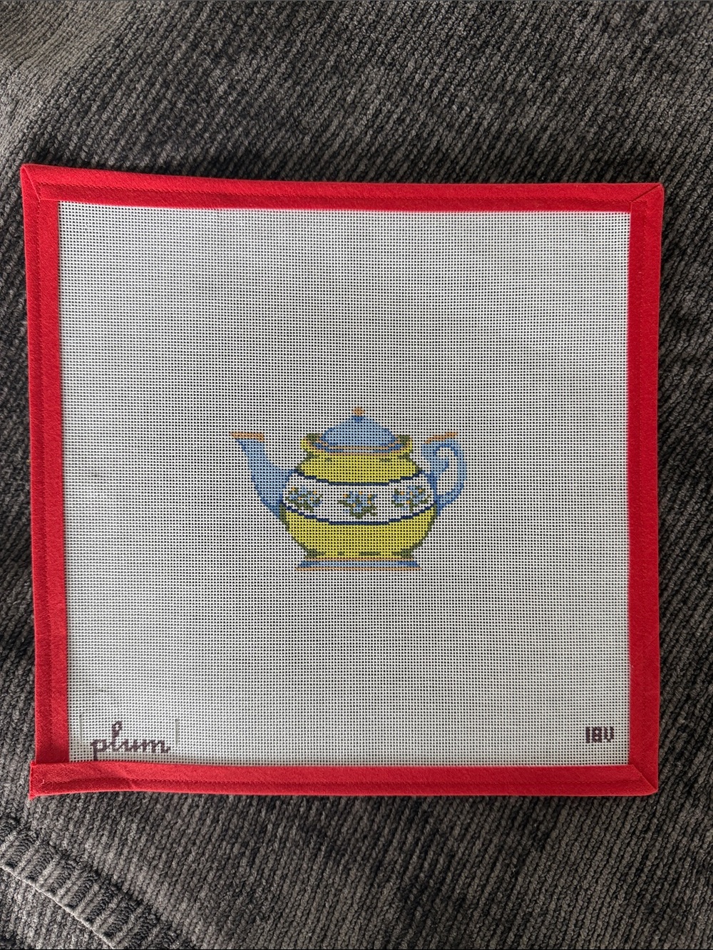 Plum Stitchery teapot needlepoint canvas